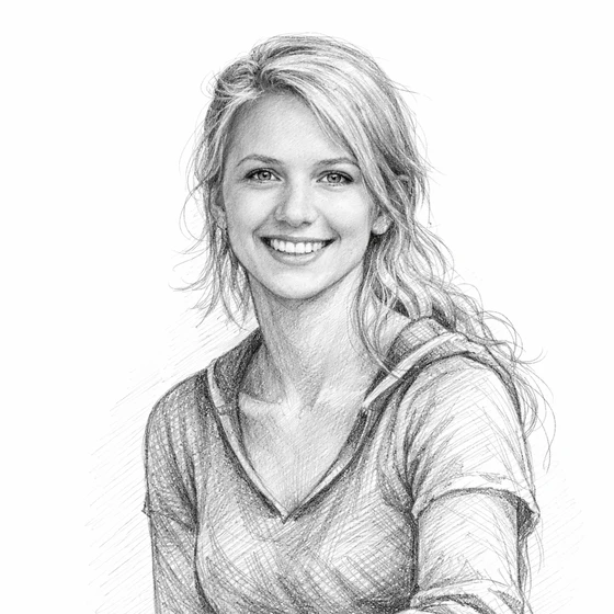 Ivy Kiwi, drawn in pencil