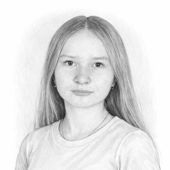 Sabina Z, drawn in pencil